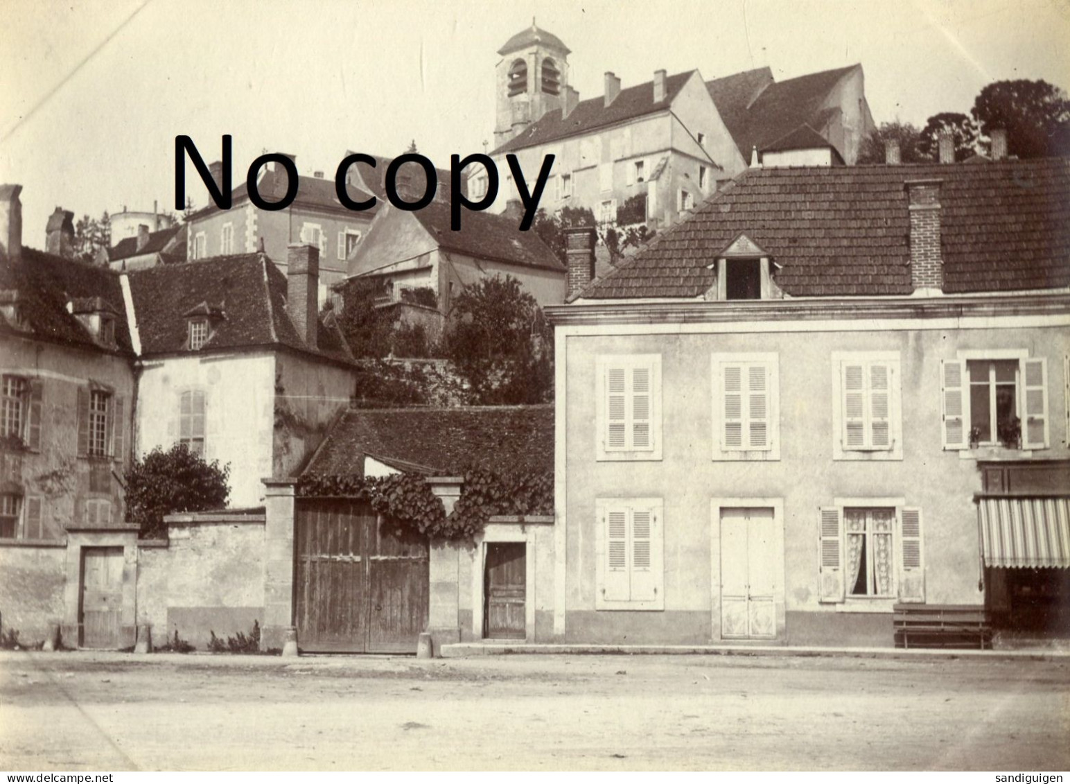 PHOTO FRANCAISE - RUE ET EGLISE DE CHASTEL CENSOIR PRES DE LUCY SUR YONNE 89 - VERS 1900 - 1910 - Orte