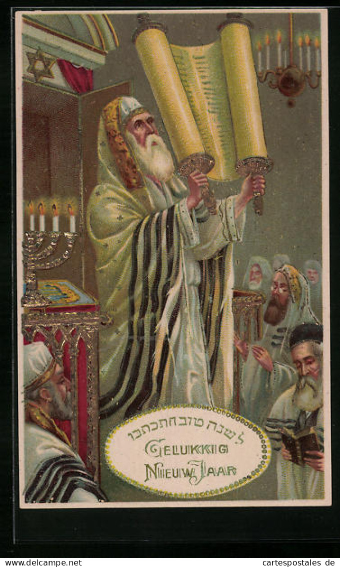 AK Jüdische Messe In Der Synagoge, Rabbi Mit Der Tora  - Jewish