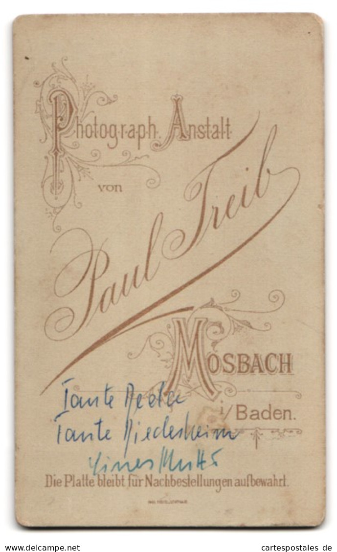 Fotografie Paul Treib, Mosbach I. Baden, Portrait Stolze Mutter Mit Niedlicher Tochter  - Anonymous Persons