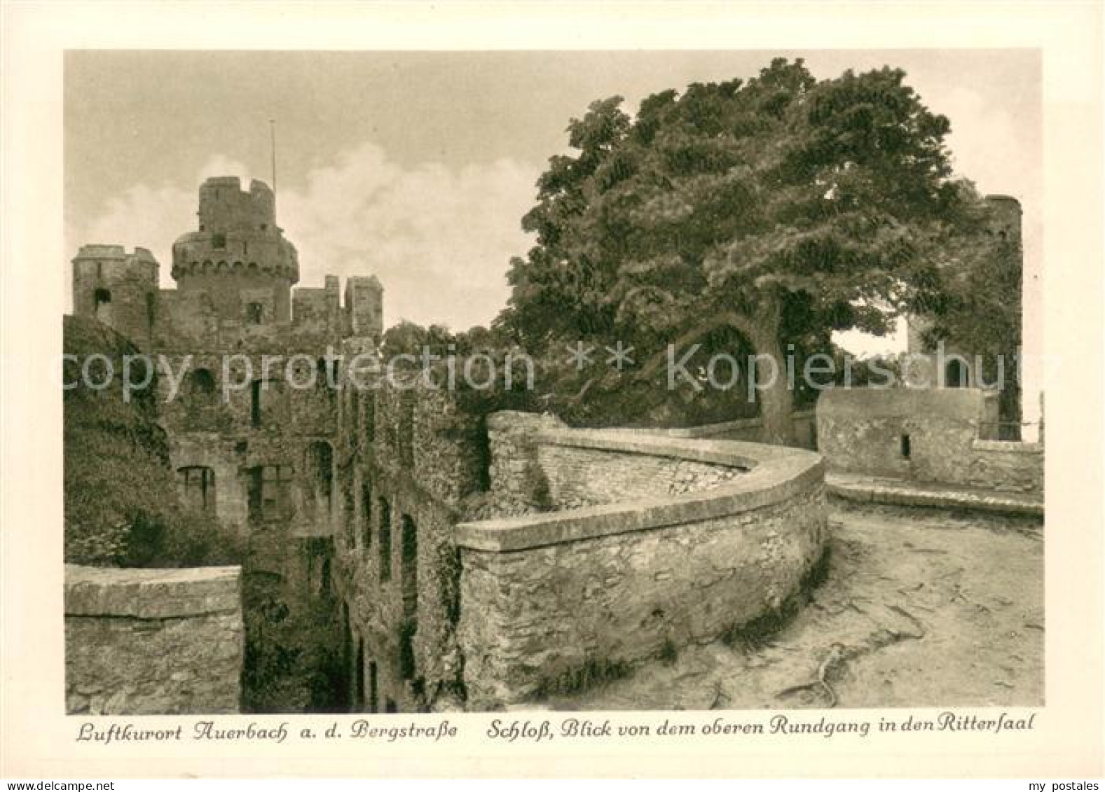 73624440 Auerbach Bergstrasse Schloss Blick Vom Oberen Rundgang In Den Rittersaa - Bensheim