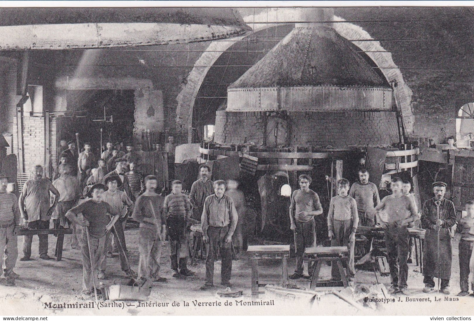 Montmirail (72 Sarthe) Les Ouvriers Intérieur De La Verrerie - édit. Bouveret - Montmirail