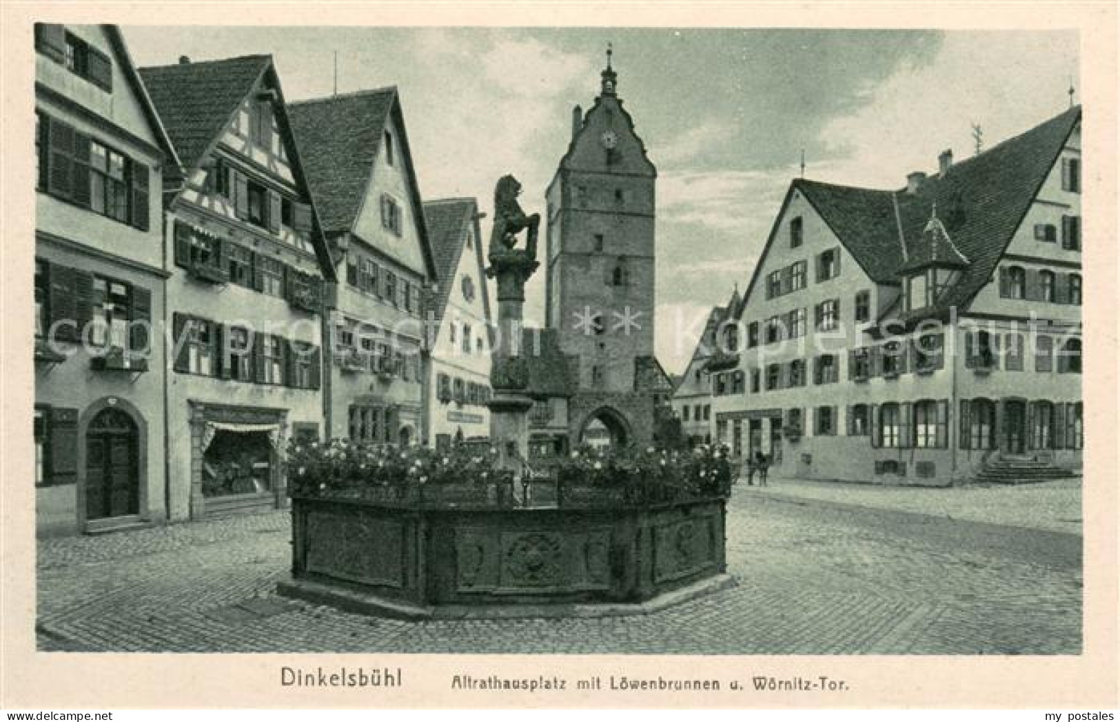 73623447 Dinkelsbuehl Altrathausplatz Mit Loewenbrunnen Und Woernitztor Dinkelsb - Dinkelsbühl