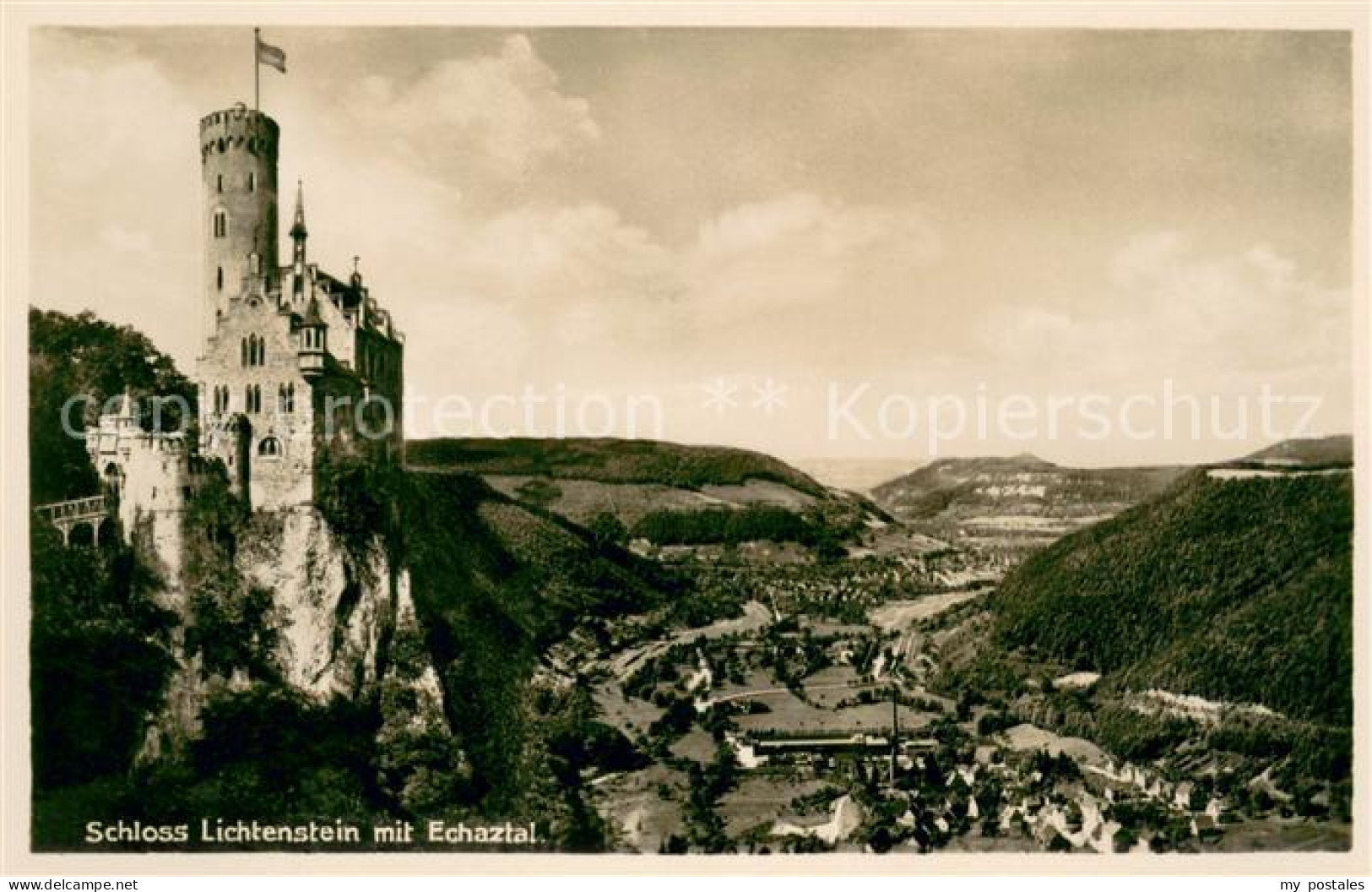 73623233 Reutlingen BW Schloss Lichtenstein Mit Echaztal  - Reutlingen