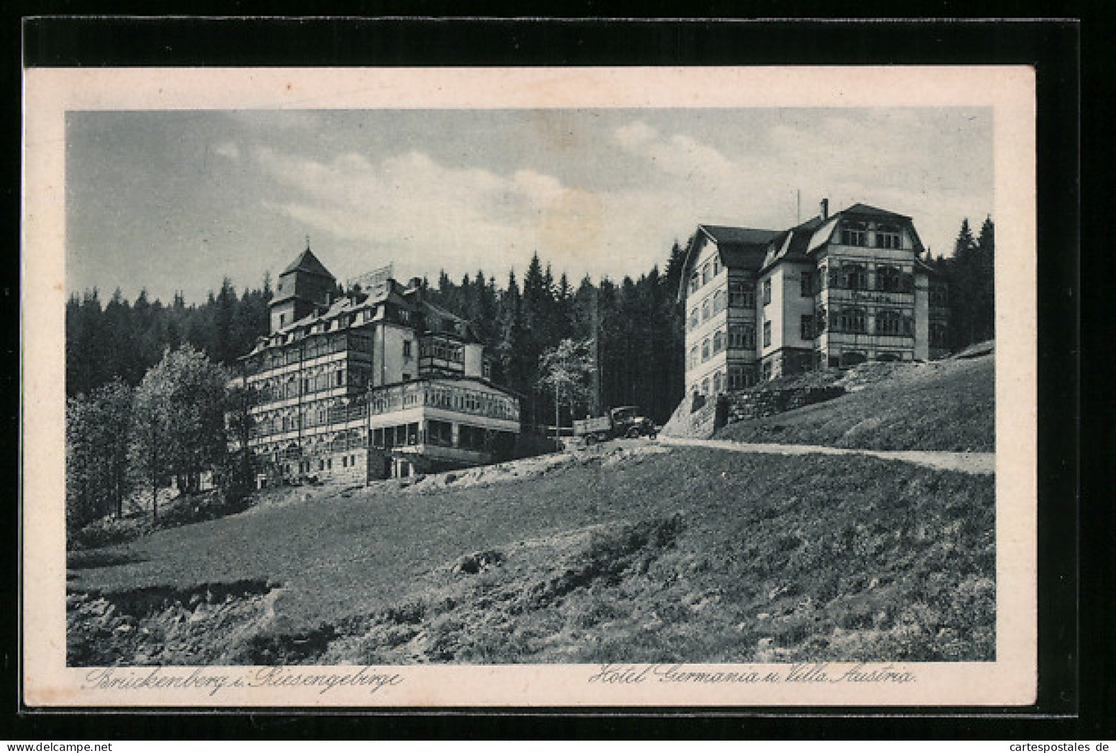 AK Brückenberg, Hotel Germania Mit Villa Austria  - Schlesien
