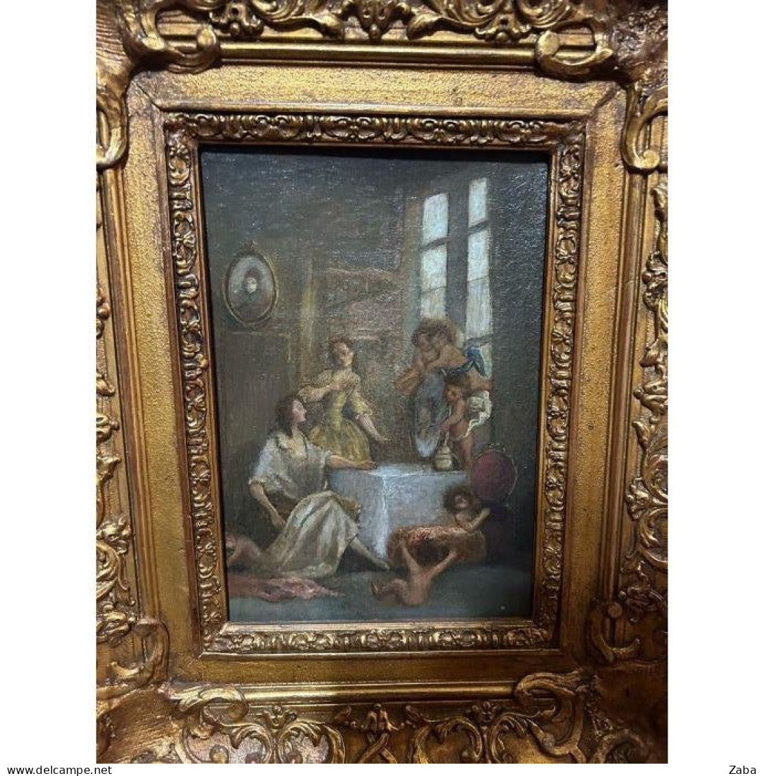 18th Century Oil On Canvas, Genre Scene, Framed - Huiles