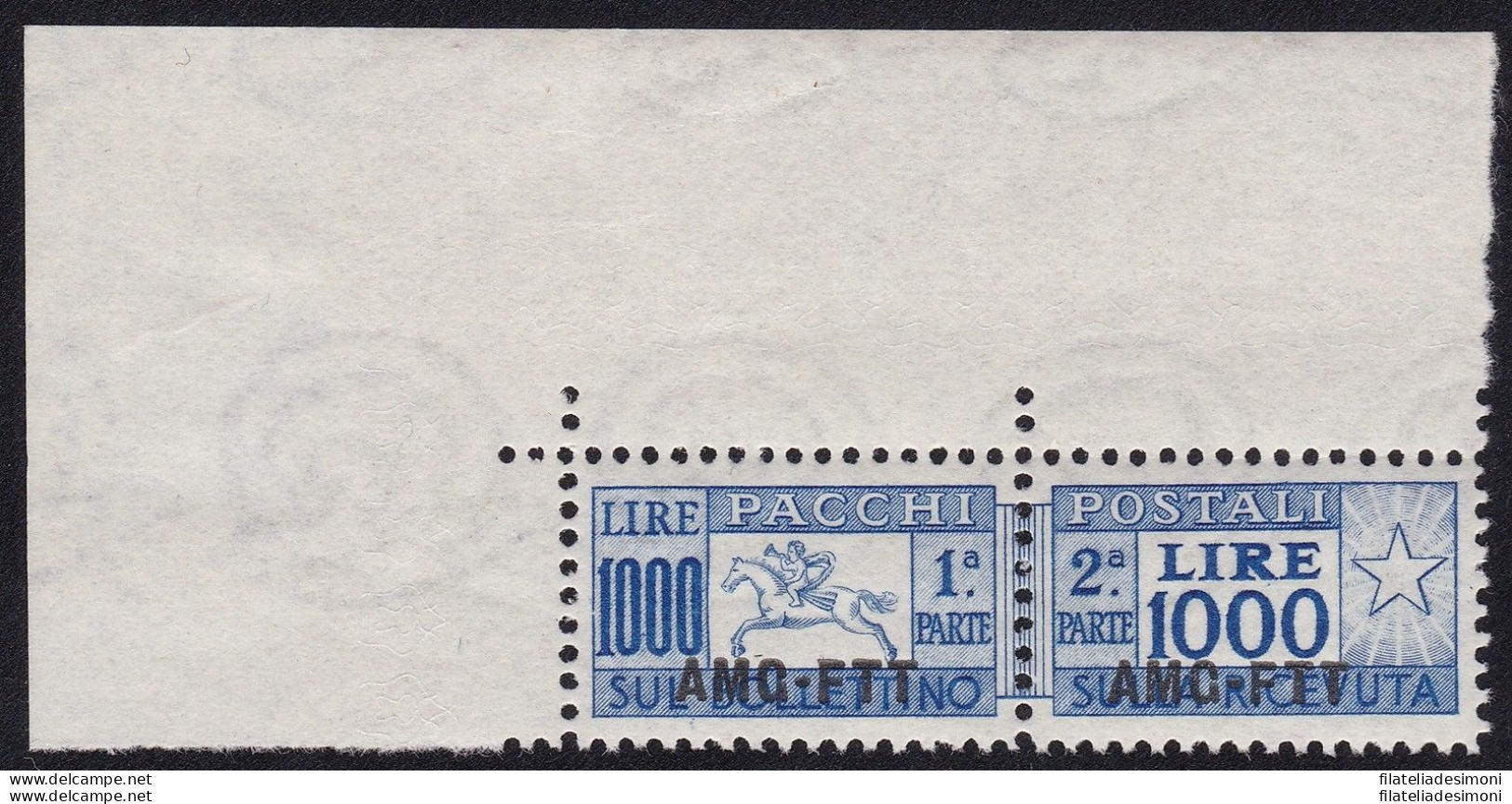 1954 TRIESTE A, Pacchi Postali,  N° 26 , 1000 Lire Oltremare, Cavallino, MNH** - Other & Unclassified