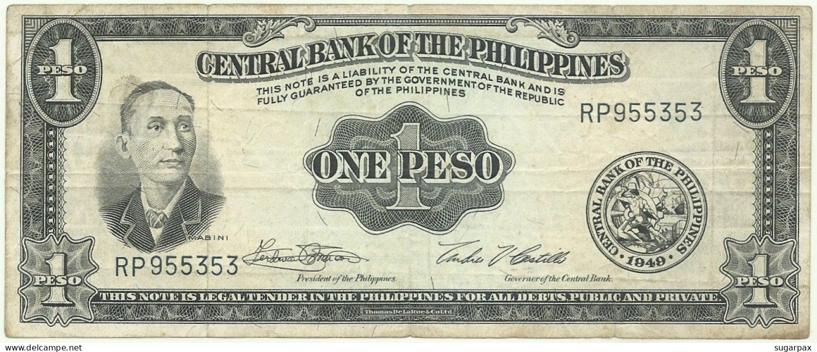 Philippines - 1 Peso - ND ( 1949 ) - Pick 133.g - Sign. 6 - Serie RP - Filippijnen