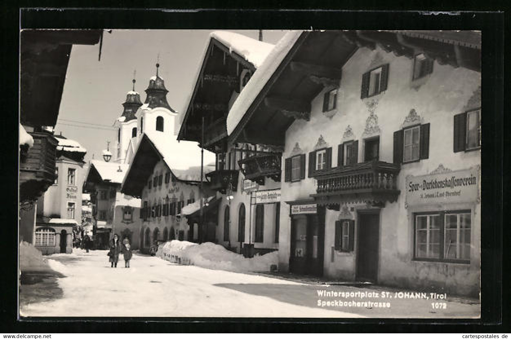 AK St. Johann, Speckbacherstrasse Mit Sparkassenverein Im Winter  - Sonstige & Ohne Zuordnung