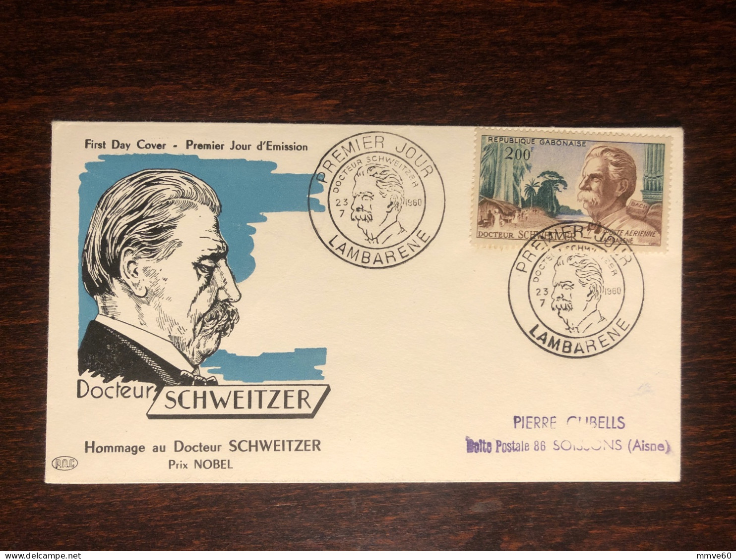 GABON FDC COVER 1960 YEAR SCHWEITZER HEALTH MEDICINE STAMPS - Gabun (1960-...)