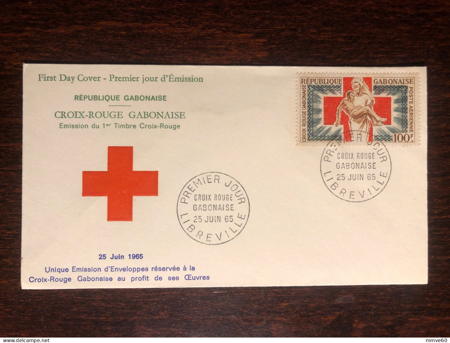 GABON FDC COVER 1965 YEAR RED CROSS HEALTH MEDICINE STAMPS - Gabon