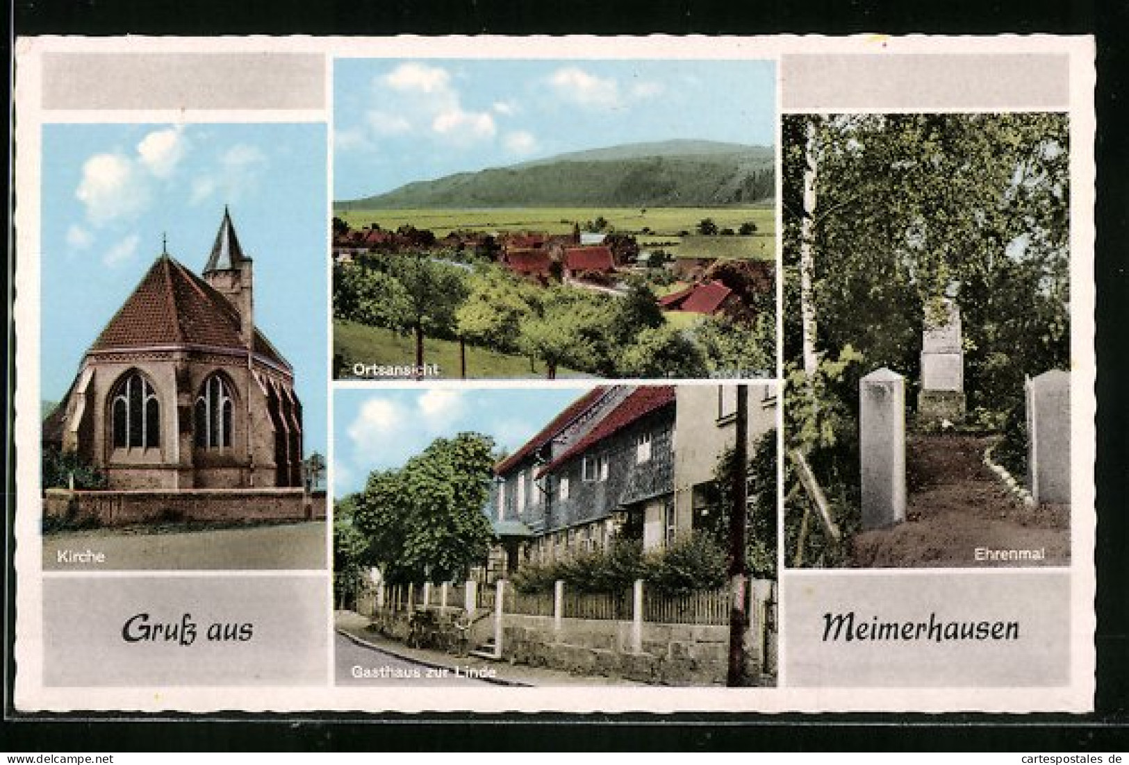 AK Meimerhausen, Kirche, Gasthaus Zur Linde, Ehrenmal  - Sonstige & Ohne Zuordnung