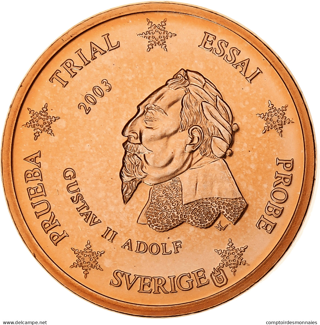Suède, Euro Cent, Fantasy Euro Patterns, Essai-Trial, 2003, Cuivre Plaqué - Essais Privés / Non-officiels