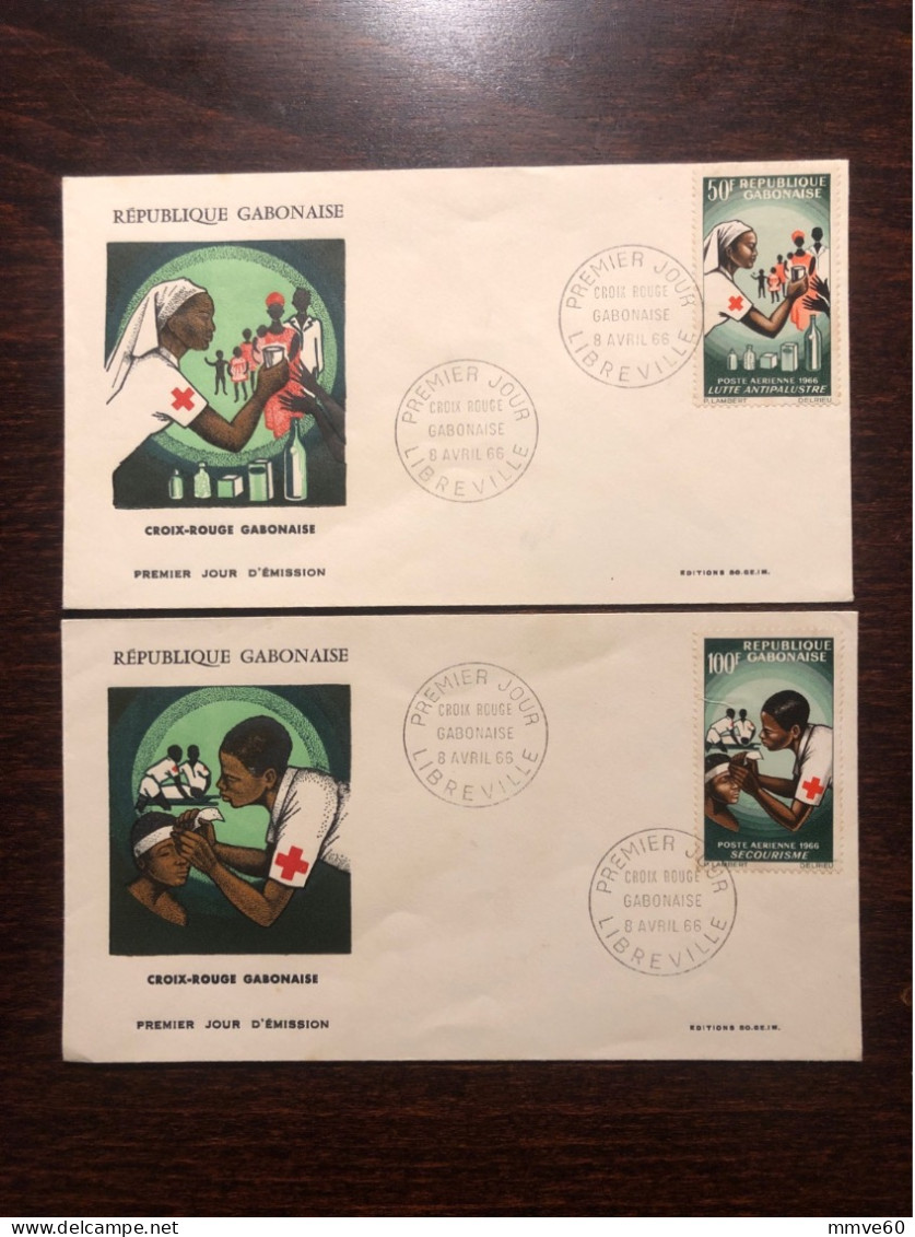 GABON FDC COVER 1966 YEAR RED CROSS  HEALTH MEDICINE STAMPS - Gabon