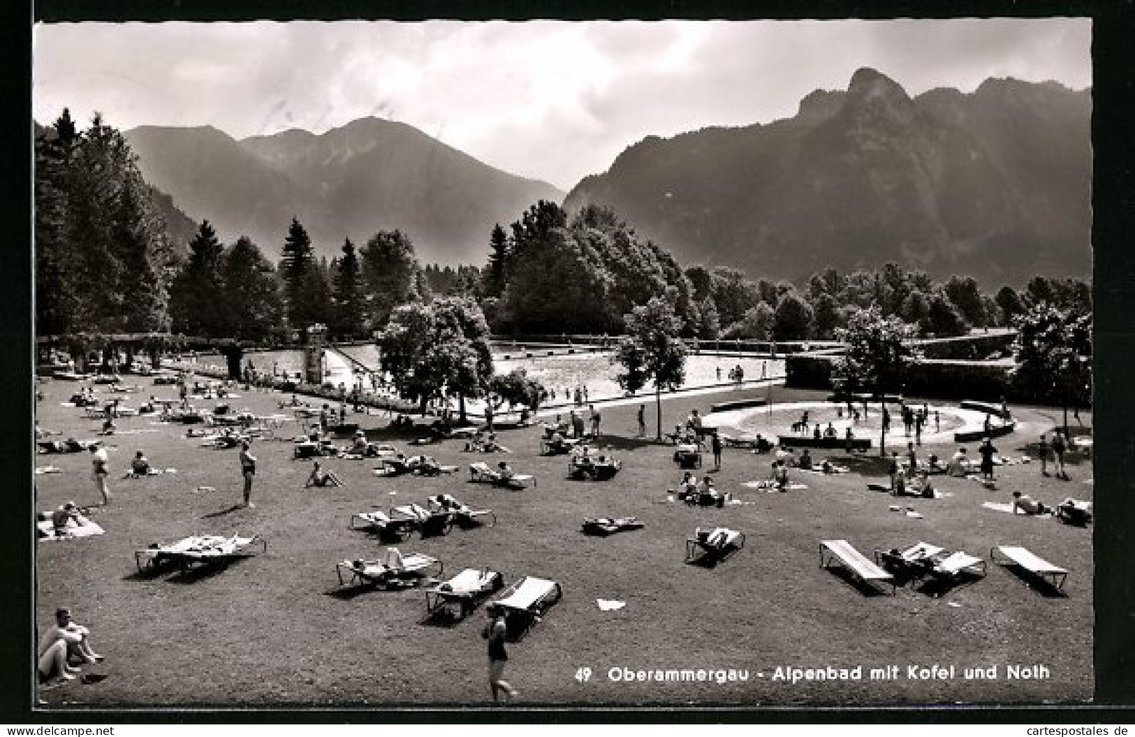 AK Oberammergau, Alpenbad Mit Kofel Und Noth  - Oberammergau