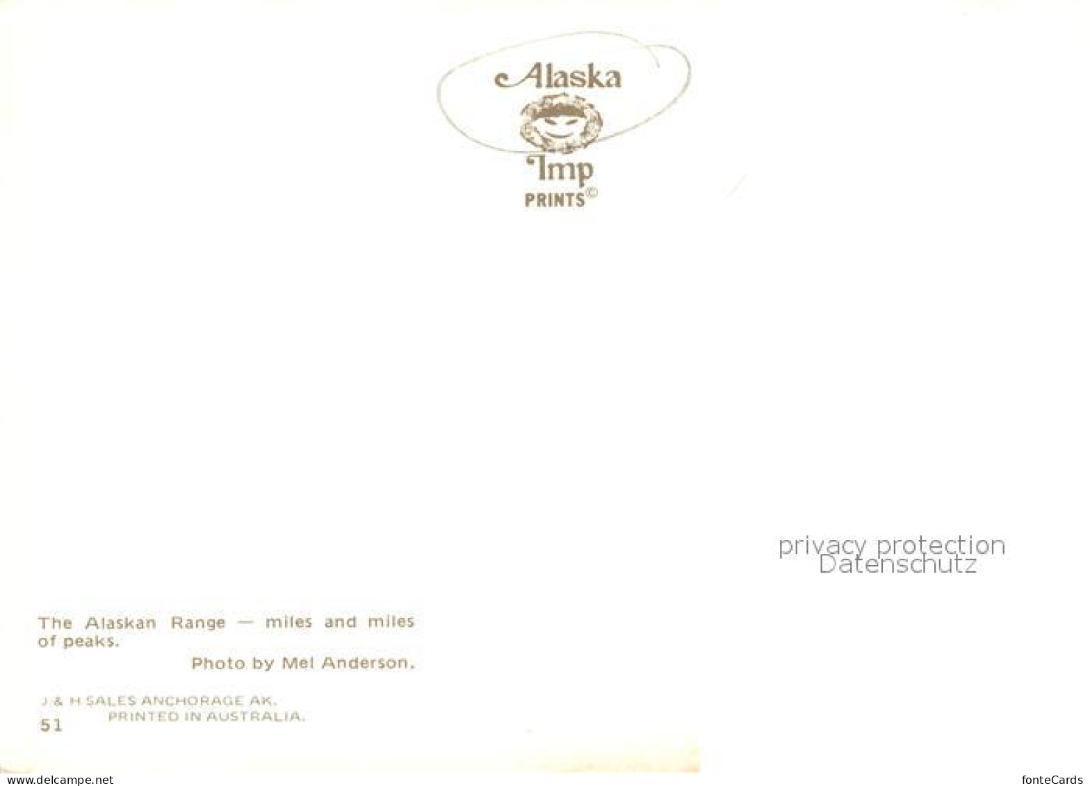 73580330 Anchorage Alaskan Range - Autres & Non Classés