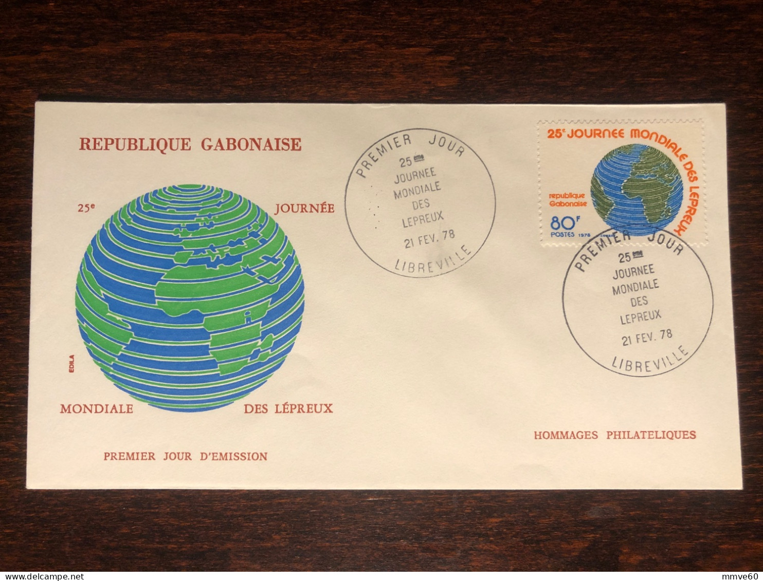 GABON FDC COVER 1978 YEAR LEPROSY LEPRA HEALTH MEDICINE STAMPS - Gabon