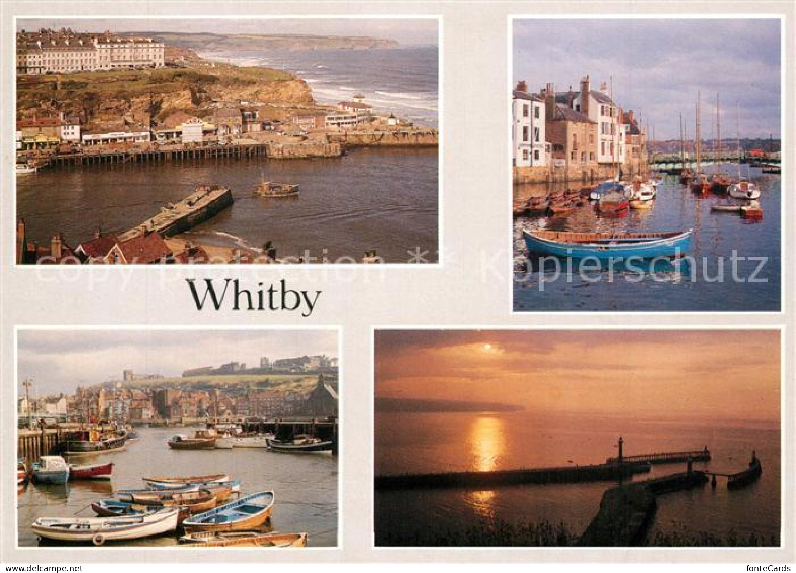 73364705 Whitby From East Cliff The Inner Harbour The Harbour Sunset  - Andere & Zonder Classificatie