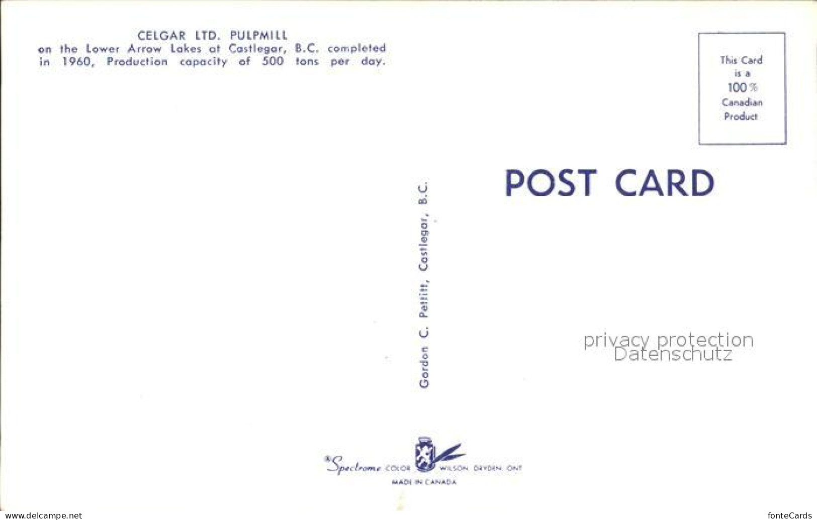 71994396 Castlegar Celgar Pulmill  Castlegar - Unclassified