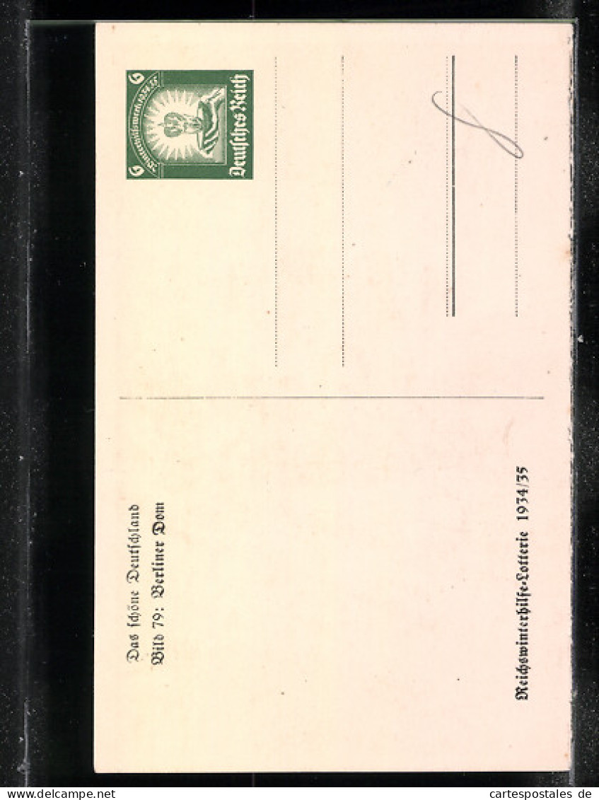 AK Berlin, Berliner Dom, Ganzsache WHW Winterhilfswerk 1934-35  - Cartes Postales