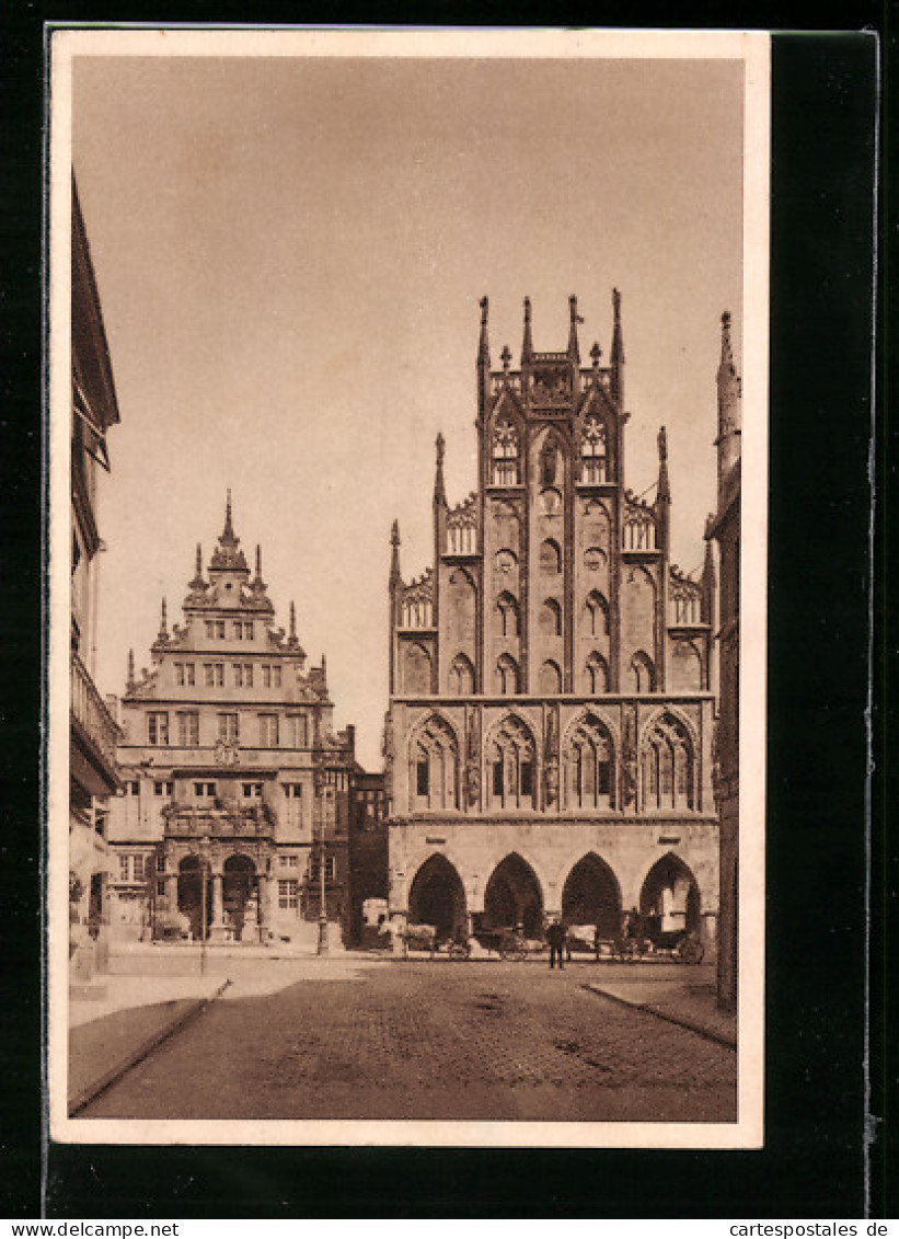 AK Münster, Rathaus, Ganzsache WHW Winterhilfswerk 1934-35  - Briefkaarten