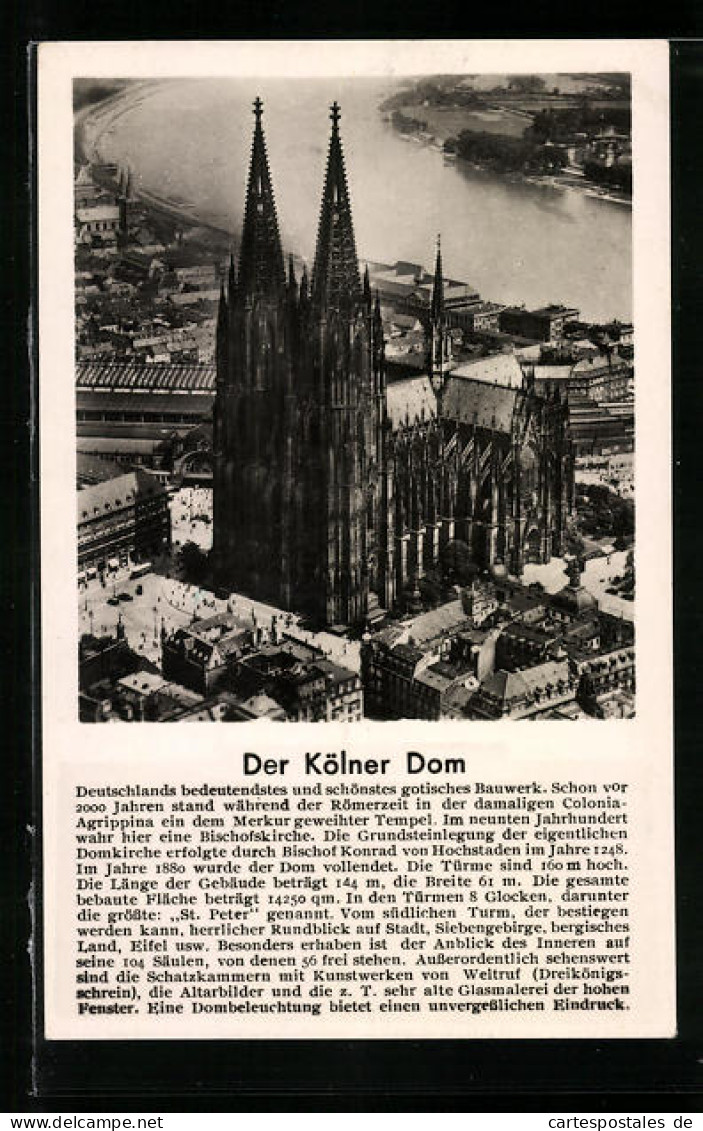 AK Köln, Dom Aus Der Vogelschau  - Andere & Zonder Classificatie