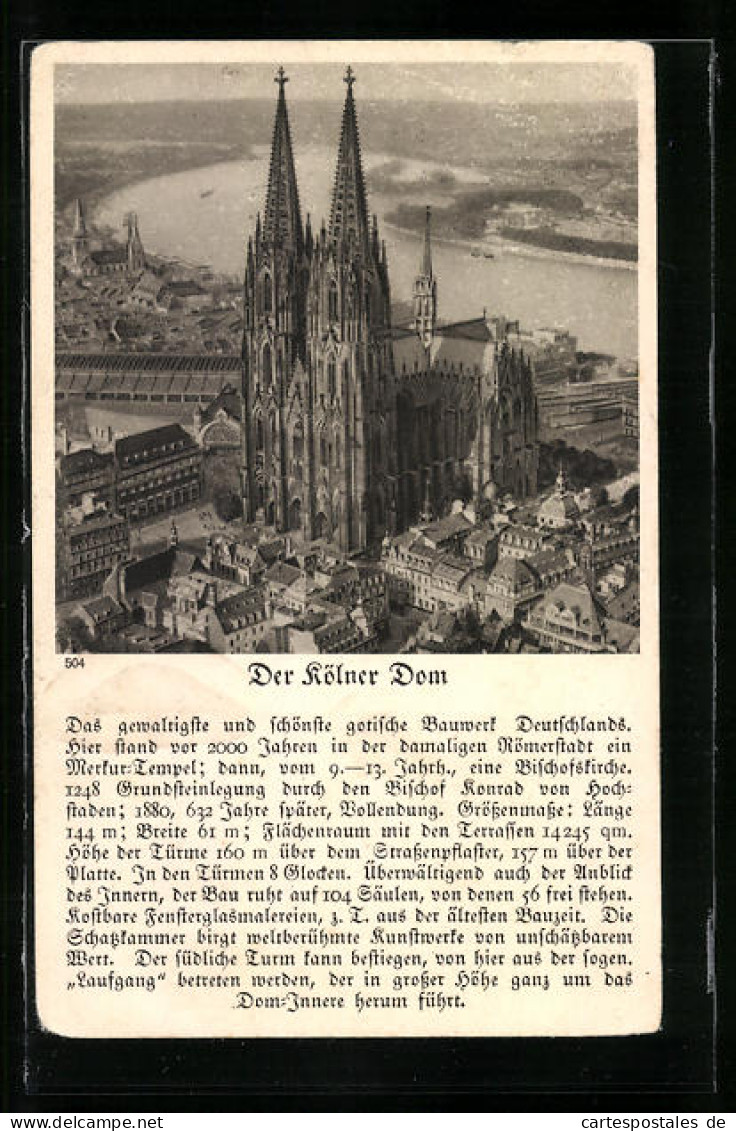 AK Köln, Dom, Luftbild  - Sonstige & Ohne Zuordnung