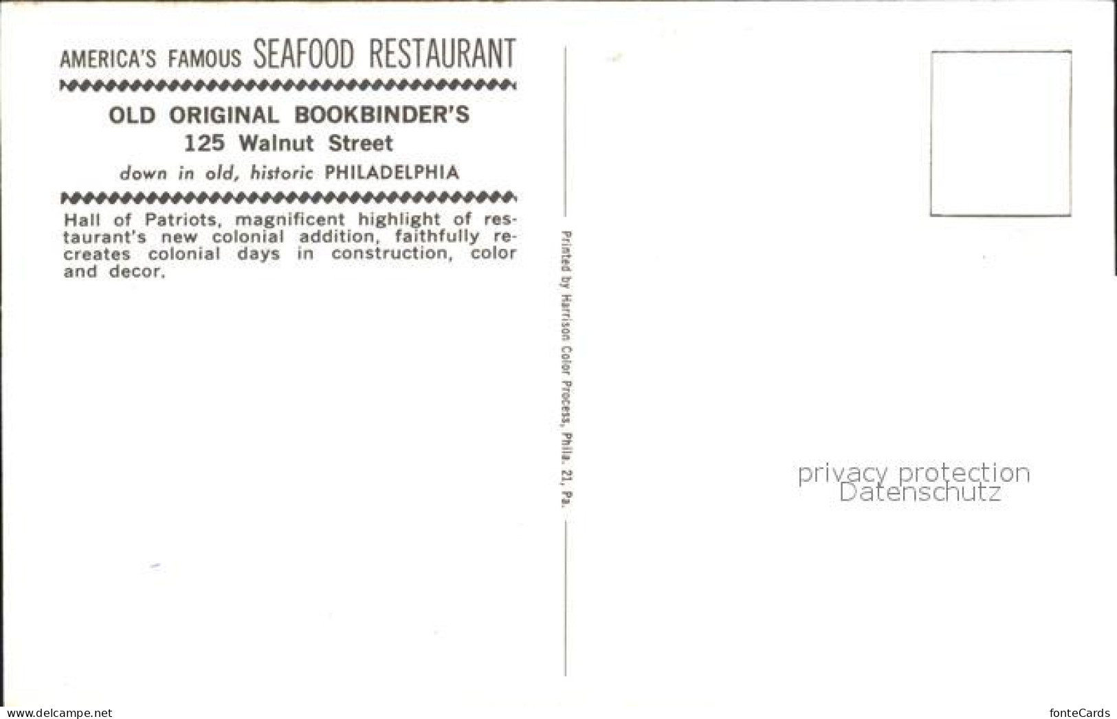 71990935 Philadelphia Pennsylvania Seafood Restaurant Old Original Boobinders Ph - Altri & Non Classificati