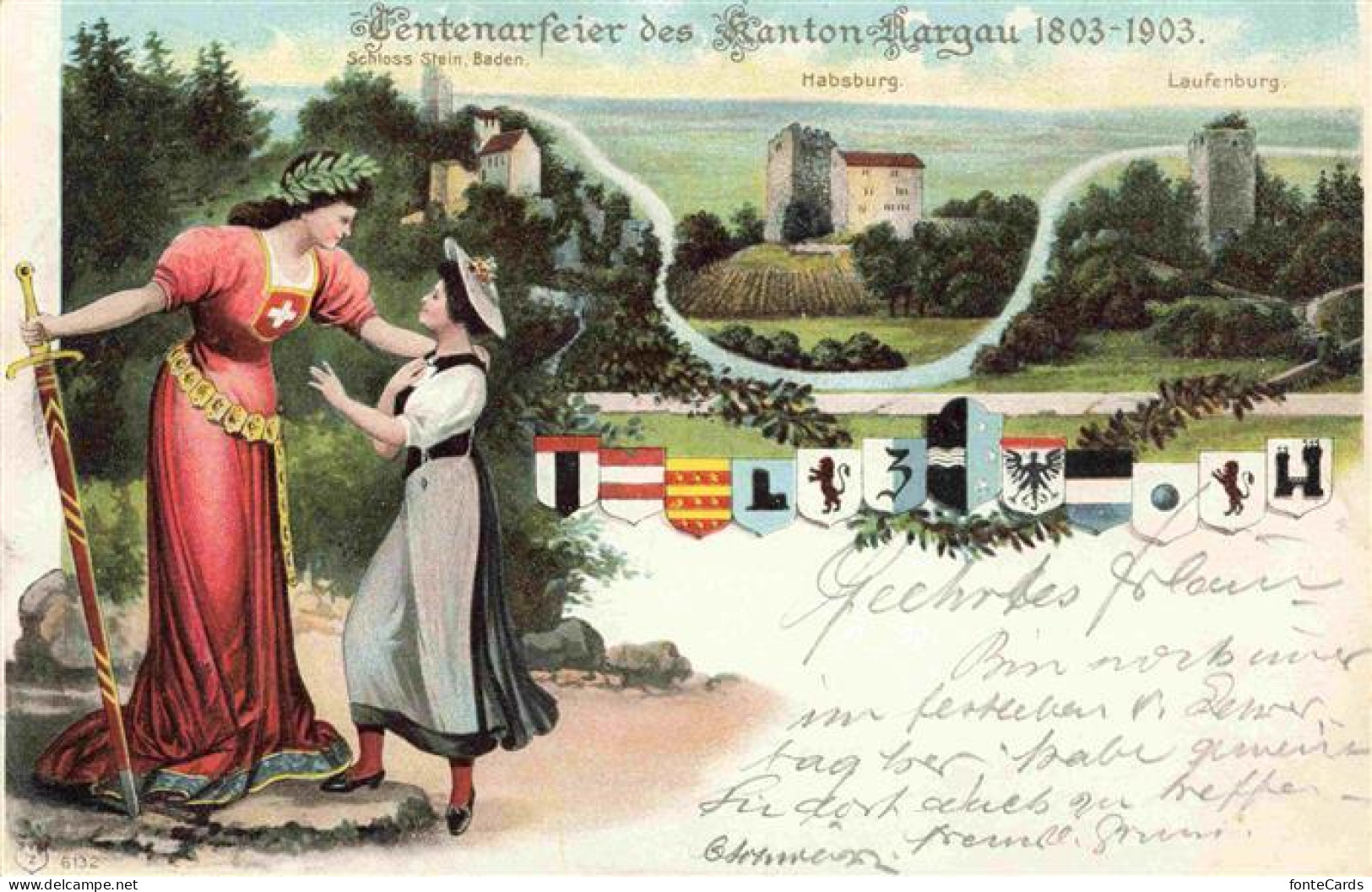 13974280 Habsburg_Schloss_AG Schloss Stein Habsburg Laufenburg Kuenstlerkarte - Sonstige & Ohne Zuordnung