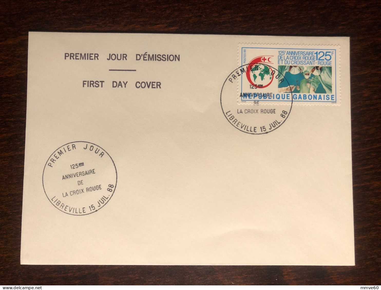 GABON FDC COVER 1988 YEAR RED CROSS HEALTH MEDICINE STAMPS - Gabon (1960-...)