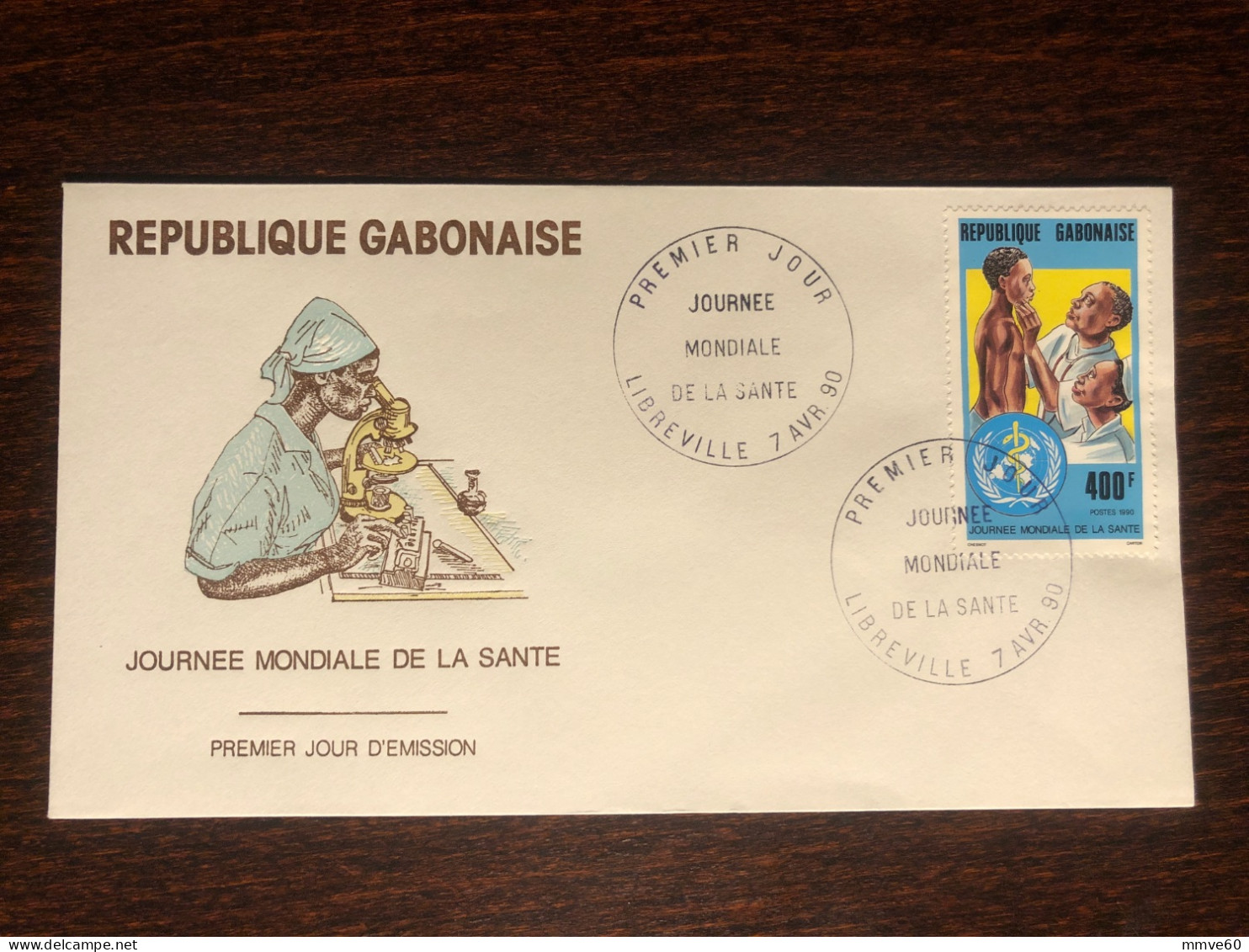 GABON FDC COVER 1990 YEAR MEDICAL HELP HEALTH MEDICINE STAMPS - Gabun (1960-...)