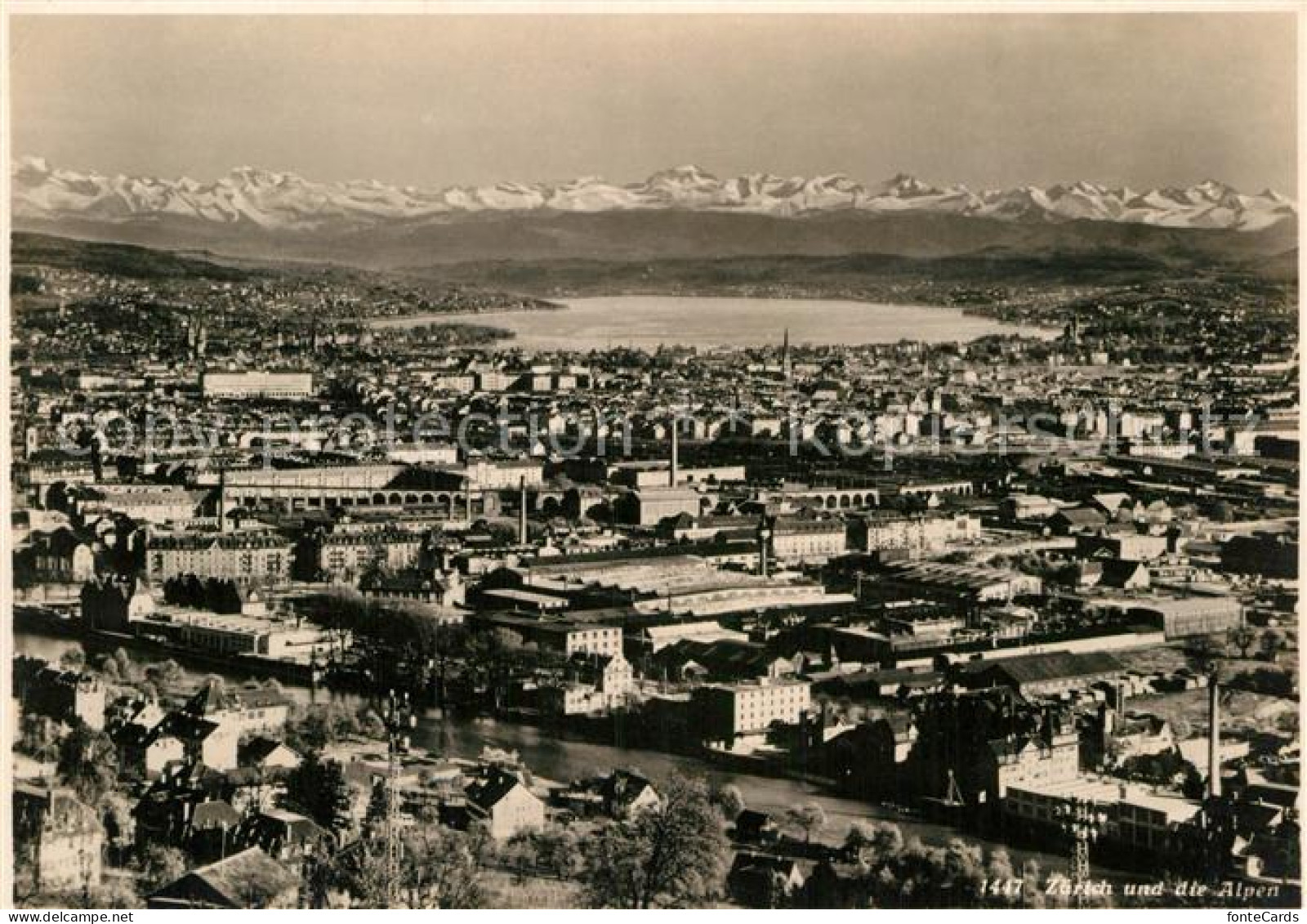 12939695 Zuerich ZH Stadtpanorama Mit Blick Zu Den Alpen Zuerich - Andere & Zonder Classificatie