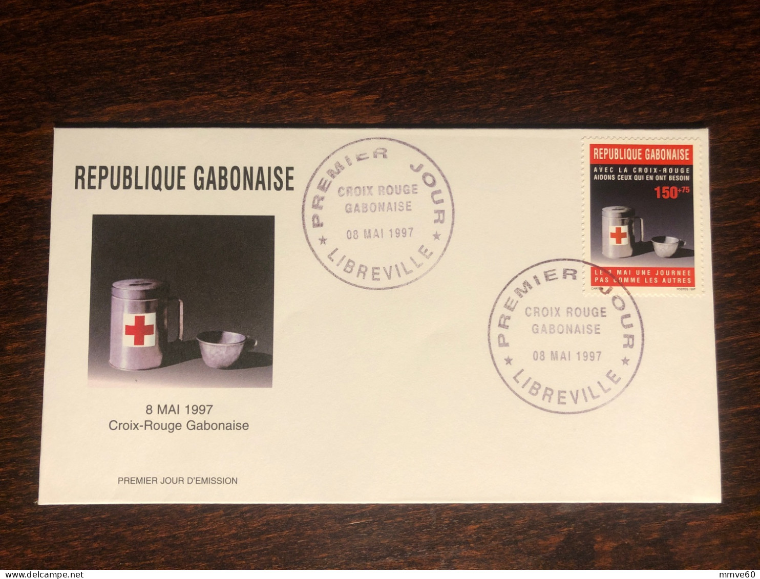 GABON FDC COVER 1997 YEAR RED CROSS HEALTH MEDICINE STAMPS - Gabon