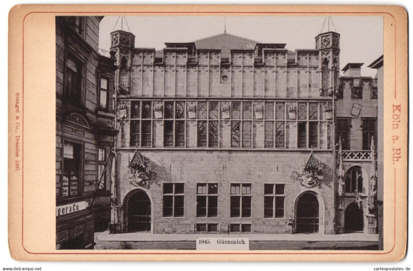 Fotografie Stengel & Co., Dresden, Ansicht Köln A. Rh., Blick Auf Die Festhalle Gürzenich  - Orte
