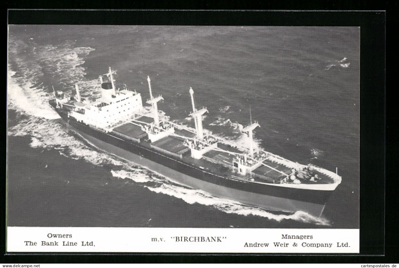 AK Handelsschiff MV Birchbank, Fliegeraufnahme  - Commercio