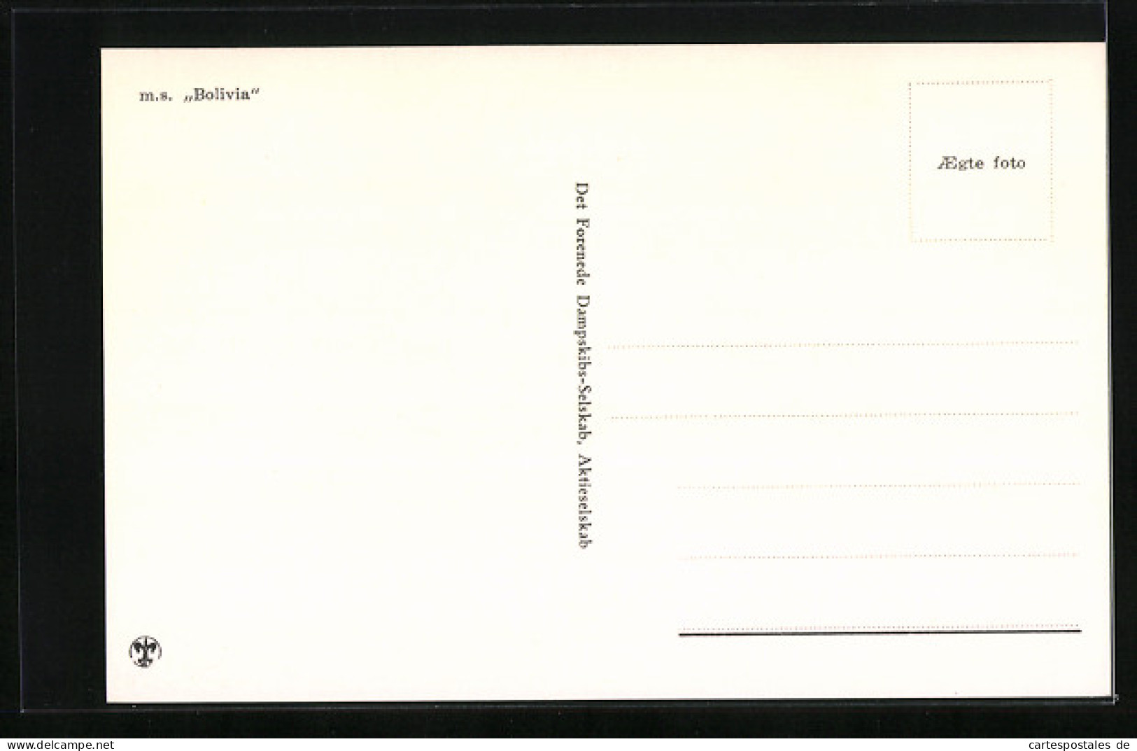 AK Handelsschiff MS Bolivia Auf Glatter See  - Commerce