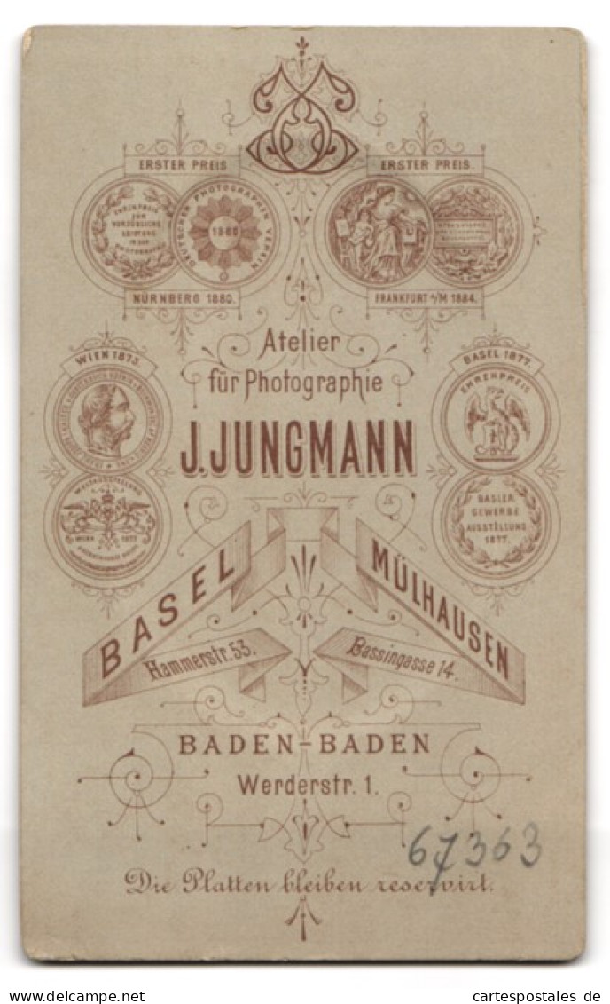 Fotografie J. Jungmann, Basel, Hammerstr. 53, Junge Dame Im Kleid Mit Kragenbrosche  - Anonymous Persons