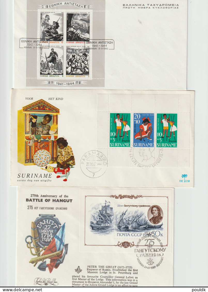 Ten Covers Franked W/Souvenir Sheets From Whole World. Postal Weight 0,120 Kg. Please Read Sales Conditions  - Collections (sans Albums)
