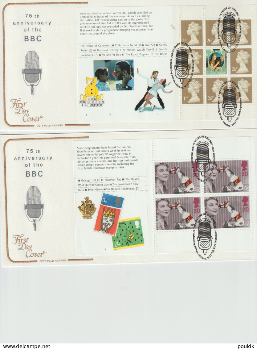 Great Britain: 10 FDC Franked W/souvenir Sheets Or Booklet Panes. Postal Weight Approx 200 Gramms. Please Read - Blocks & Miniature Sheets