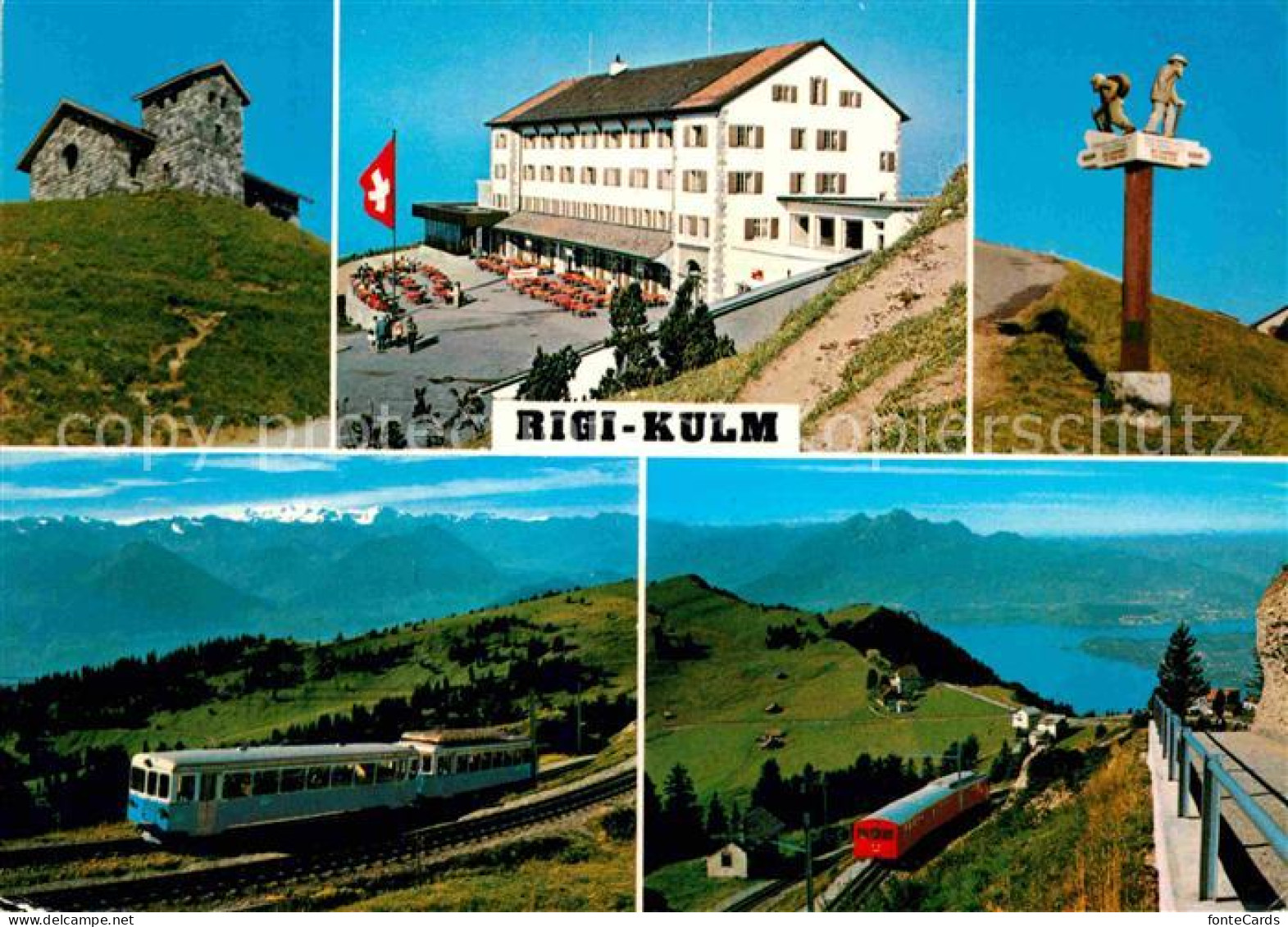 12831945 Rigi Kulm Panorama Blick Auf Berner Alpen Und Pilatus Bergbahn See Rigi - Sonstige & Ohne Zuordnung