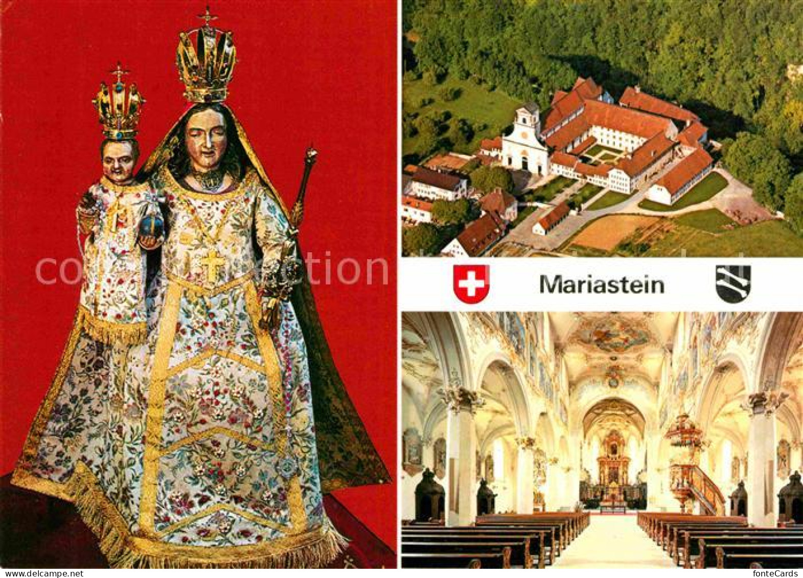 12826075 Mariastein SO Fliegeraufnahme Wallfahrtskirche Inneres Mariastein - Sonstige & Ohne Zuordnung