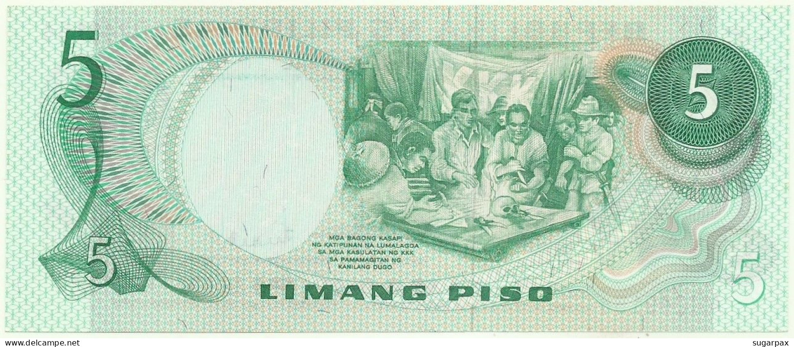Philippines - 5 Piso - ND ( 1970s ) - Pick 148 - Unc. - Sign. 8 - Serie AD - Filipinas
