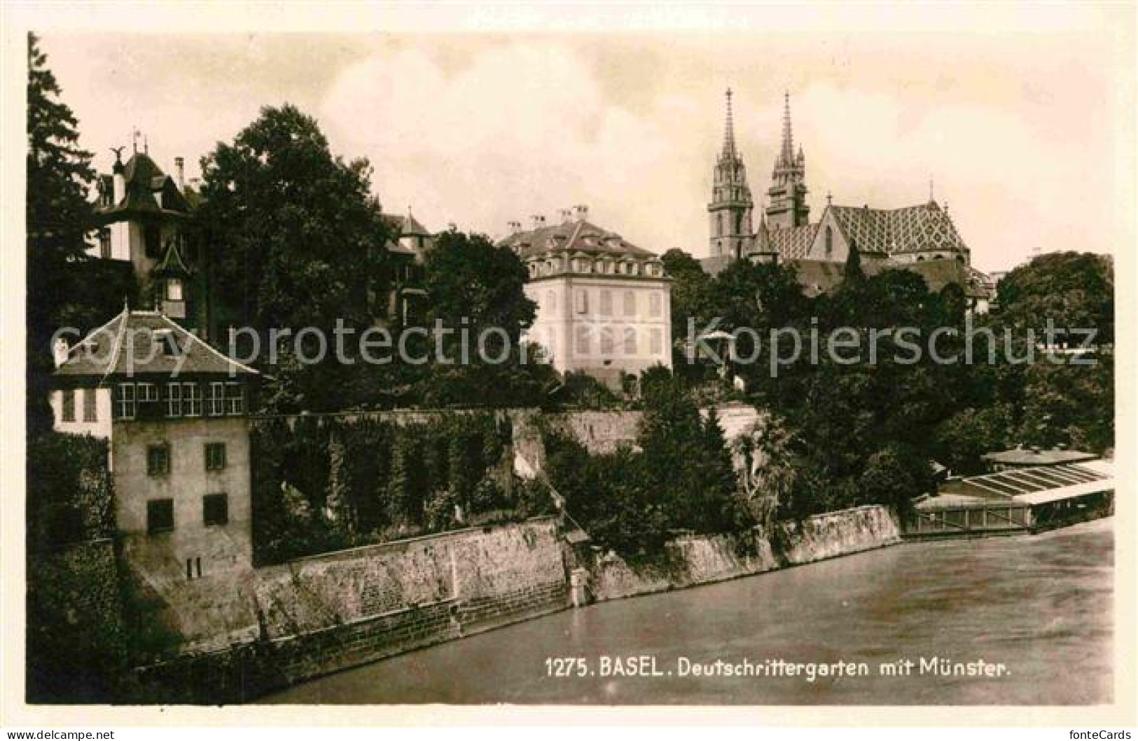 12766515 Basel BS Deutschrittergarten Mit Muenster Basel - Sonstige & Ohne Zuordnung