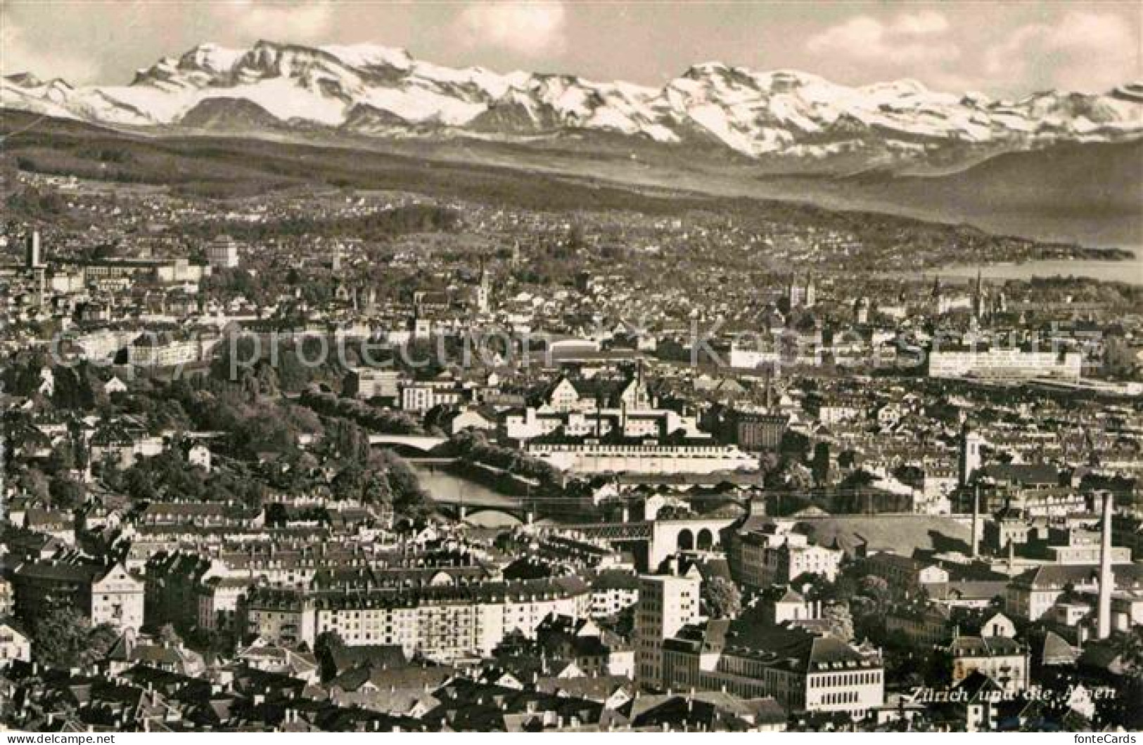 12766205 Zuerich ZH Fliegeraufnahme Mit See Und Alpen Zuerich - Autres & Non Classés