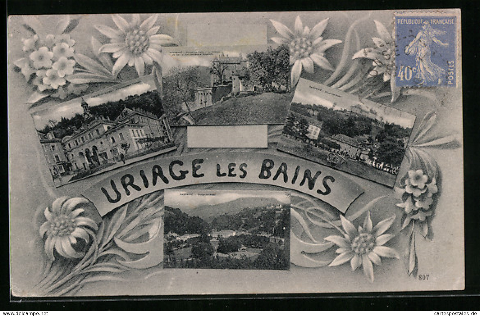 CPA Uriage Les Bains, Le Chateau Au Fond Le Fort Des Quatre Seignaurs  - Uriage