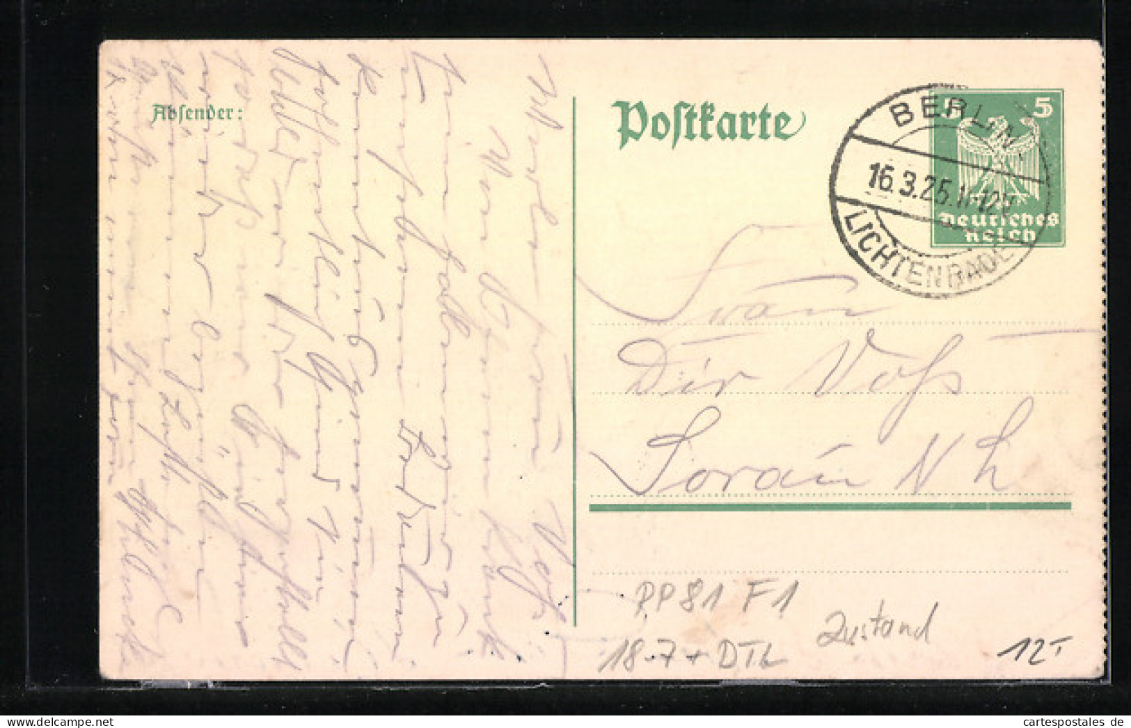 AK Berlin, Wintergarten Von Innen, Ganzsache PP81F1  - Briefkaarten