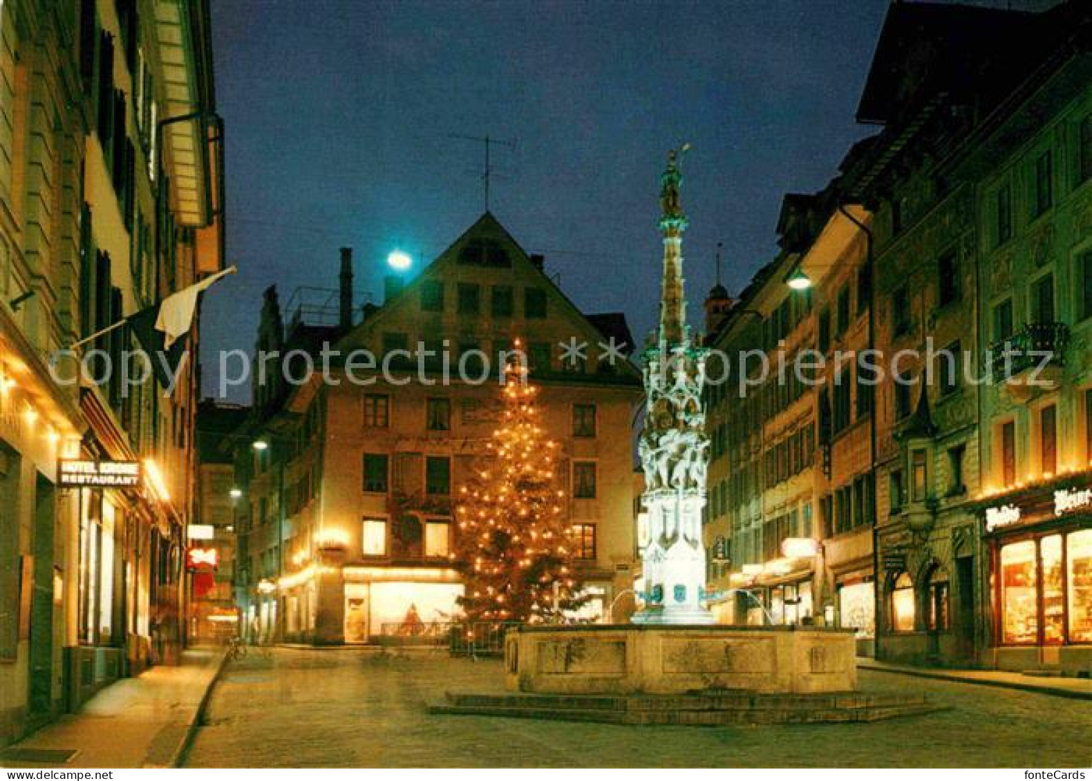 12737565 Luzern Vierwaldstaettersee Weinmarkt Brunnen Zur Weihnachtszeit Nachtau - Other & Unclassified