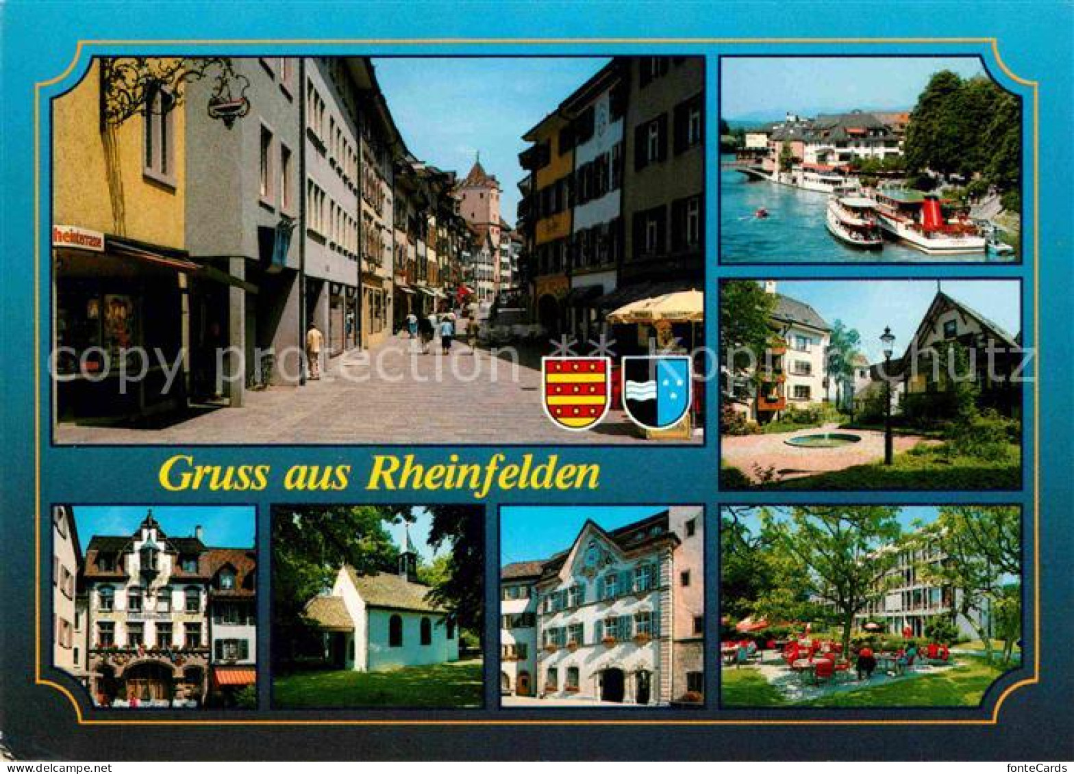 12736165 Rheinfelden AG Innenstadt Fussgaengerzone Bootsanleger Am Rhein Kapelle - Sonstige & Ohne Zuordnung