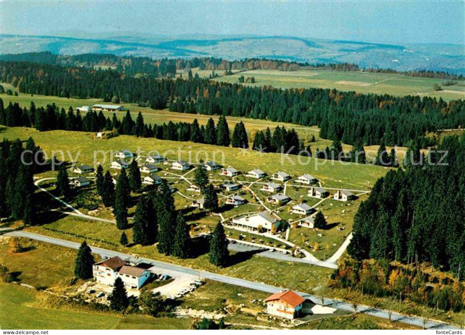 12733115 Montfaucon Franches-Montagnes Village De Vacances Vue Aerienne Montfauc - Sonstige & Ohne Zuordnung