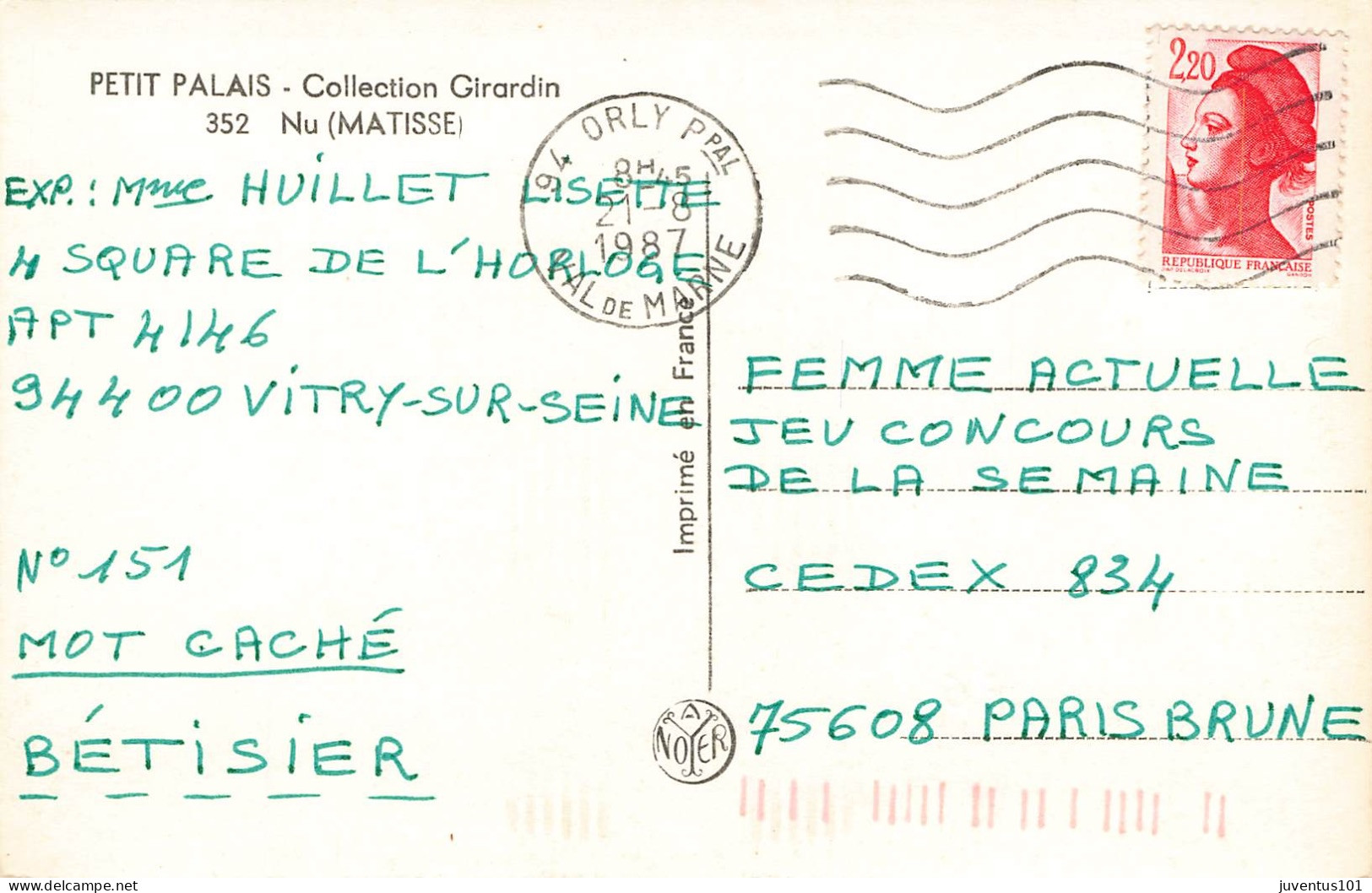 CPSM Petit Plais)Girardin-Nu-Timbre  L2887 - Versailles (Château)