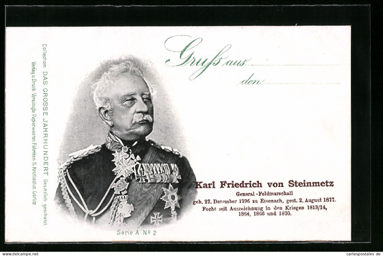 AK General-Feldmarschall Karl Friedrich Von Steinmetz  - Other & Unclassified